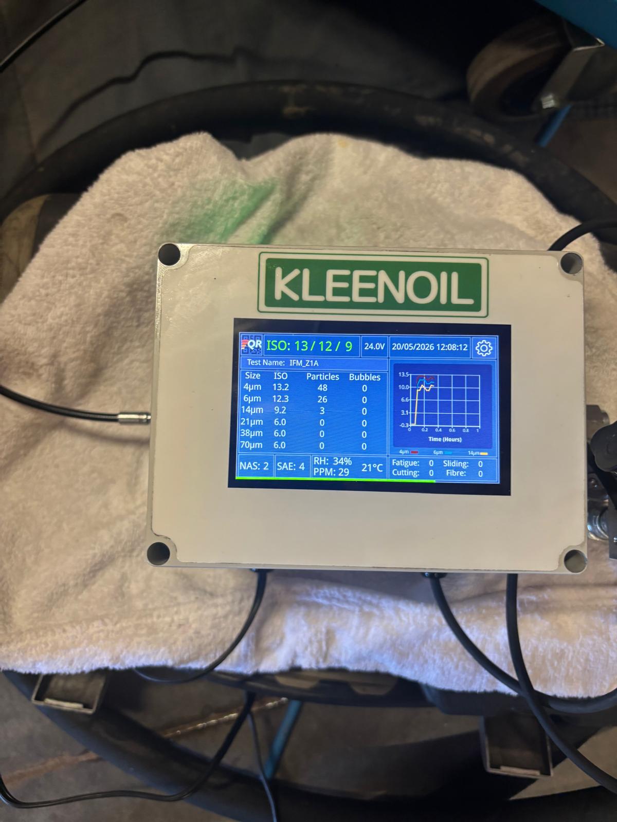 Mobilny miernik czystości oleju pomiar klasy ISO 4406 - cyfrowa diagnostyka KLEENOIL