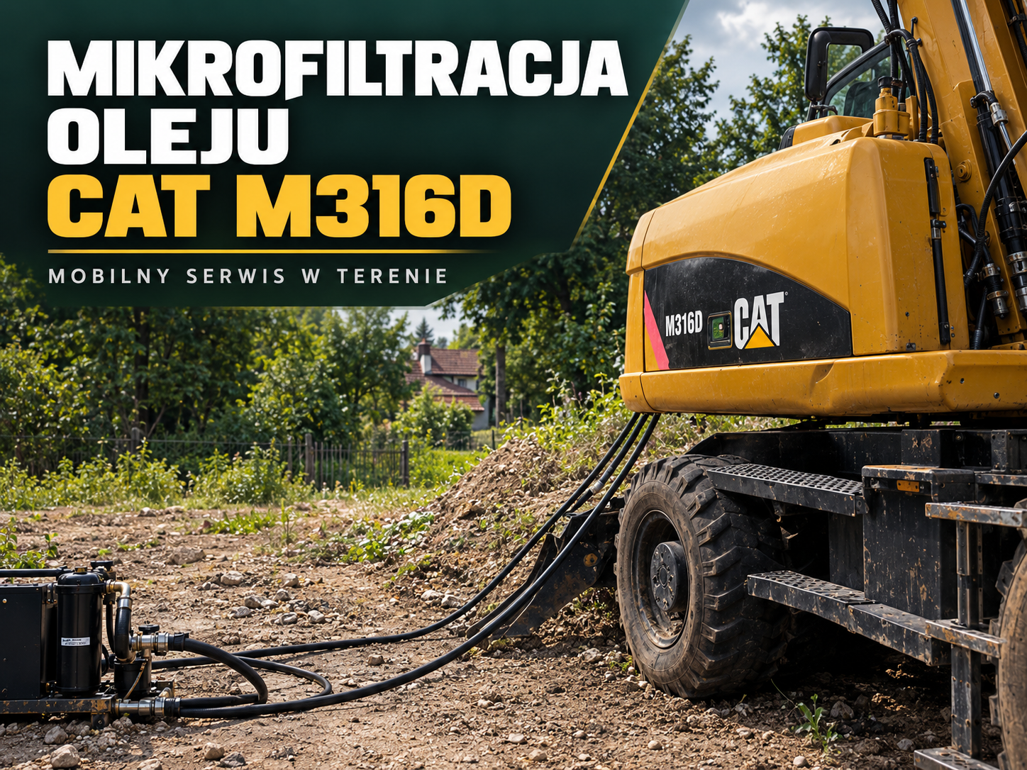 Mobilna mikrofiltracja oleju hydraulicznego w koparce CAT M316D